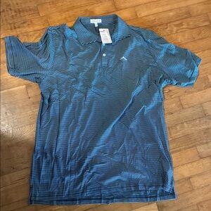 Peter Millar Navy and White Striped Polo Shirt